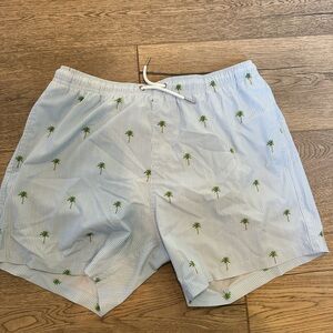 Men's Blue Palm Tree Swim Shorts